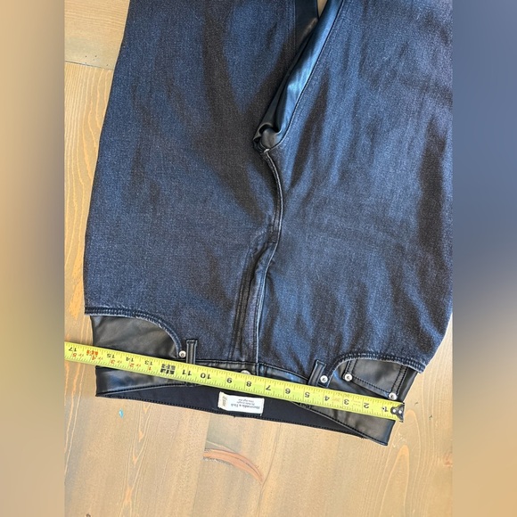 Abercrombie & Fitch Black Jeans with Leather Details Size 31 - Picture 6 of 7